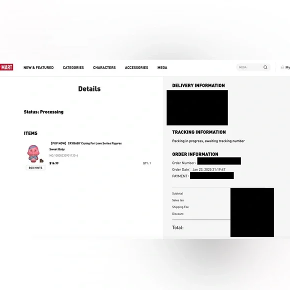 Pop Mart CRYBABY Crying For Love Series Figurine *in-hand/sealed* (U.S. Seller) - Picture 7 of 7